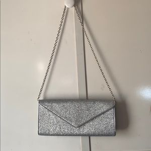 Silver Glitter Clutch
